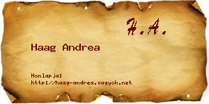 Haag Andrea névjegykártya